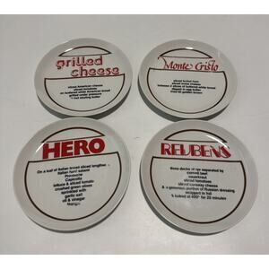 Taste Setter Sandwich Recipe Plates Graphic Gourmet 1970s by SIGMA Made in Japan